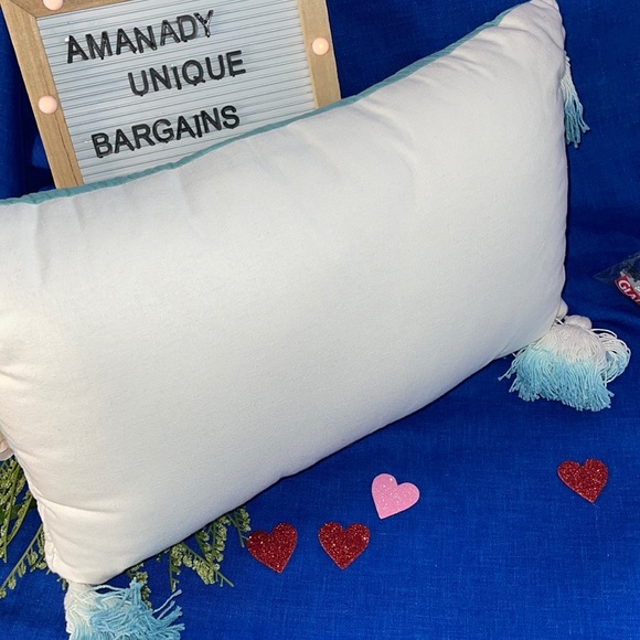 Place & Time into the blue unique hand dyed pillow 12”x20” NEW WITH TAGS - Picture 3 of 4